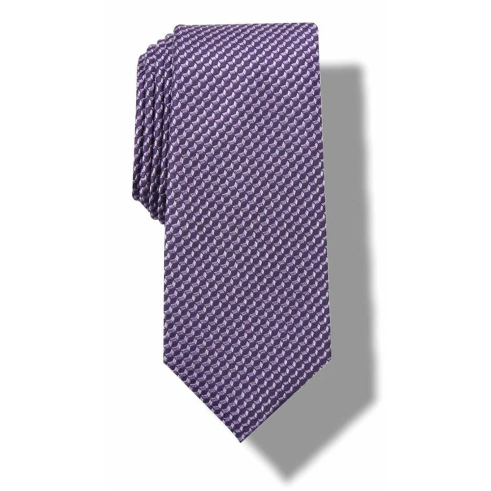 NWT Alfani Mangin Men's One Size Necktie Mauve Purple Geometric Polyester